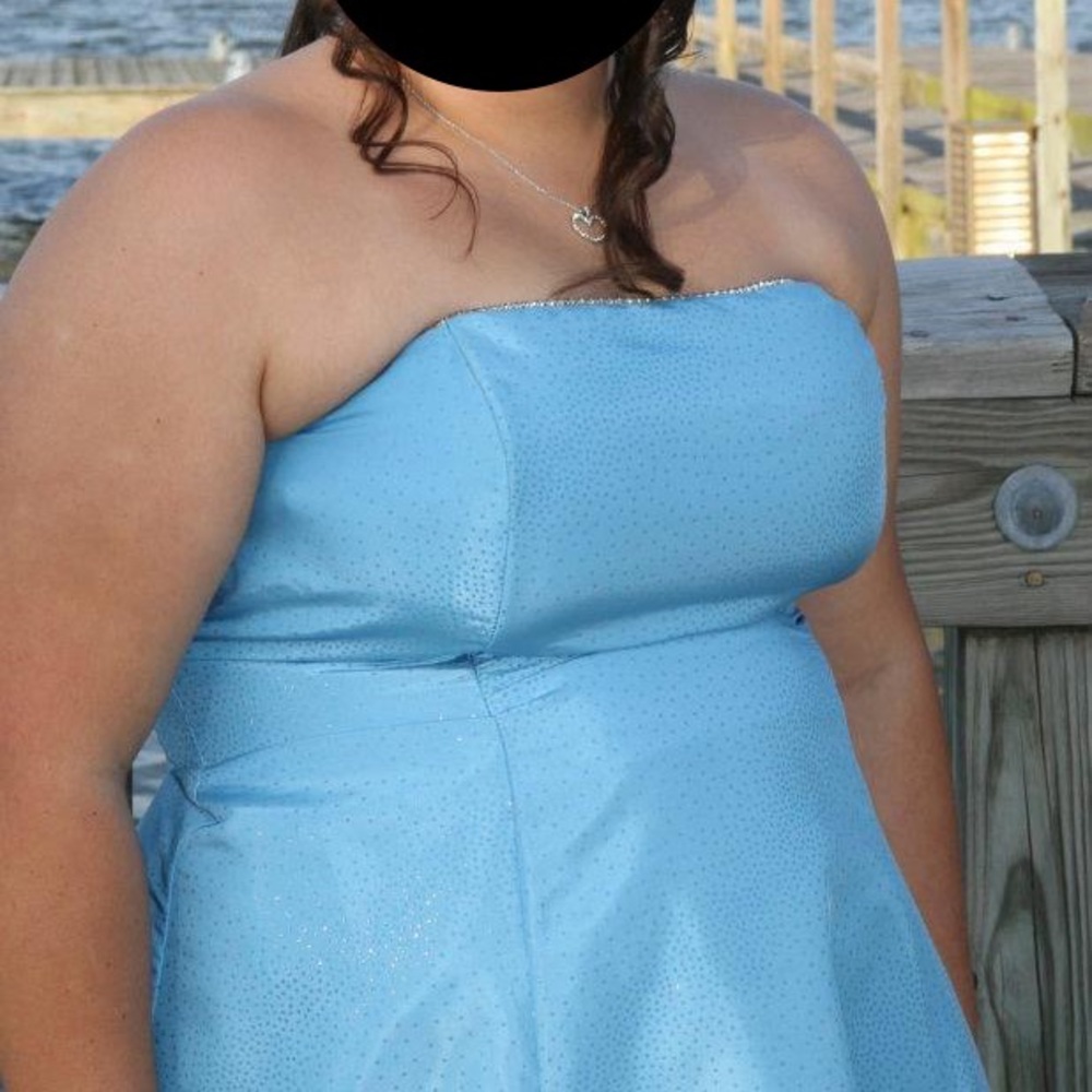 Blue sparkly prom dress
